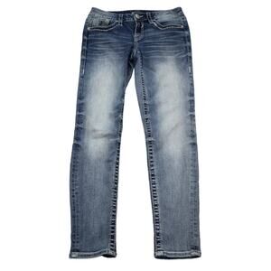 Vigoss Pants Womens 28 Blue Chelsea Skinny Low Rise Button Pocket Denim Jeans